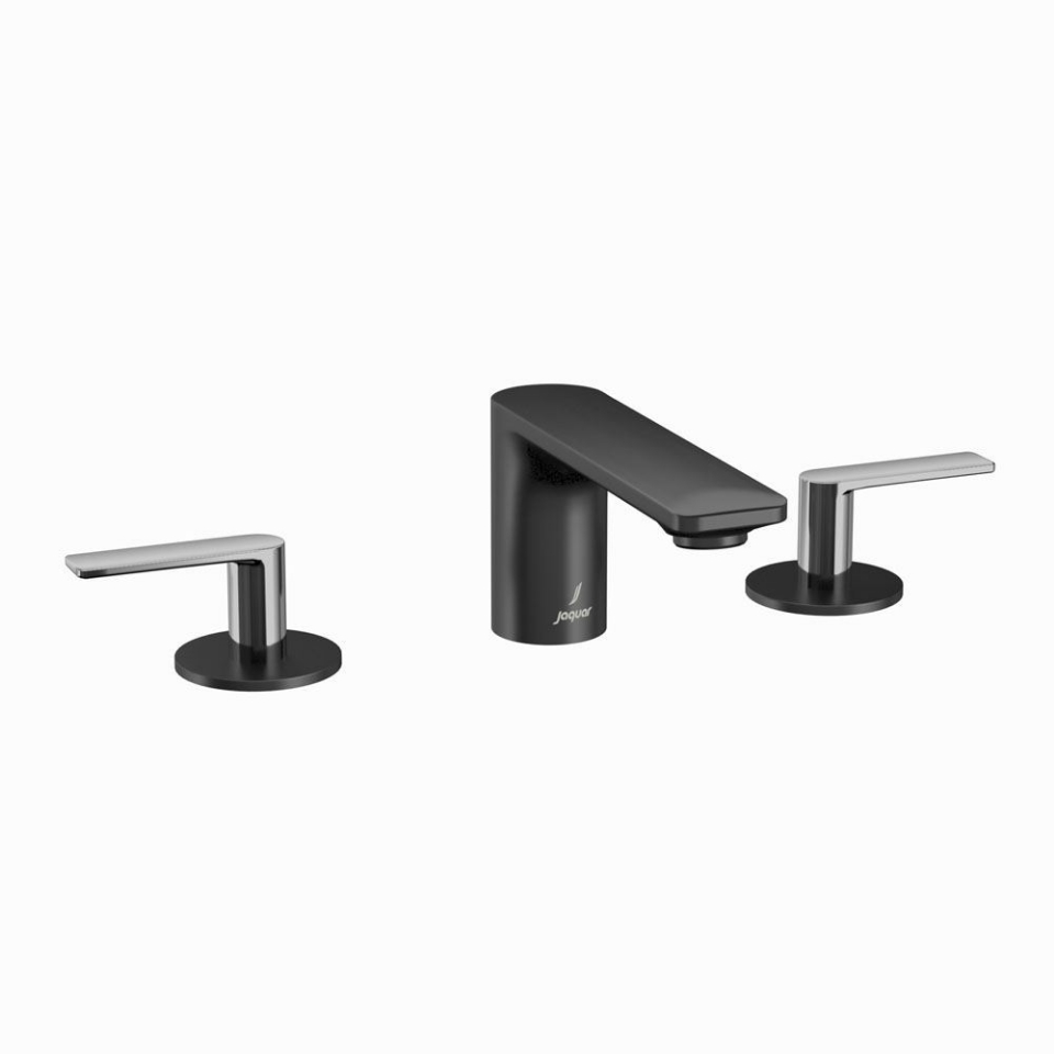 Picture of 3-Hole Basin Mixer - Lever: Black Chrome | Body: Black Matt