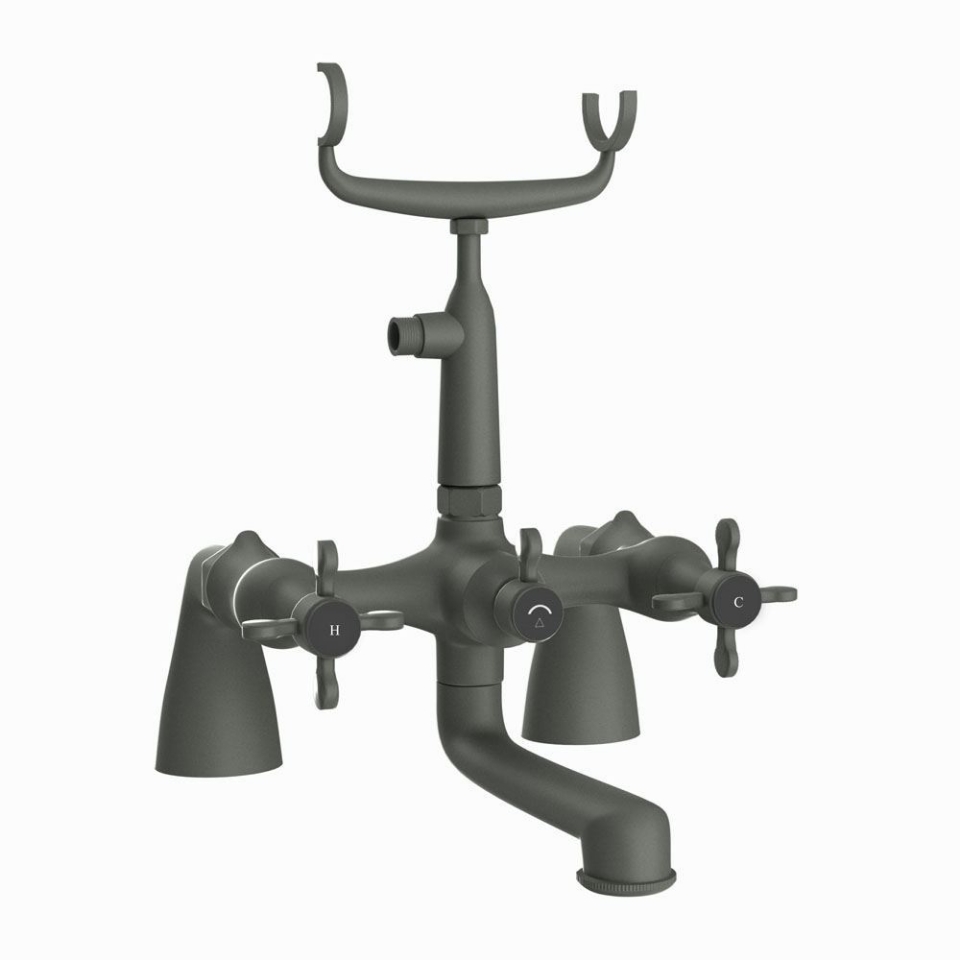 Picture of Bath & Shower Mixer with Telephone Shower Crutch - Graphite