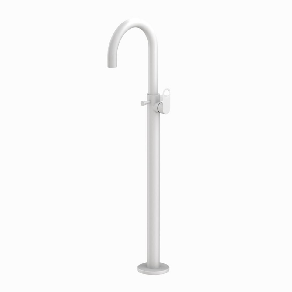 Picture of Exposed Parts of Floor Mounted Single Lever Bath Mixer - White Matt