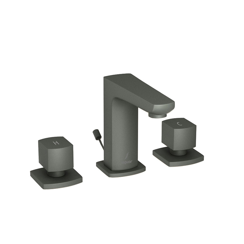 Picture of 3 Hole Basin Mixer with Popup Waste - Graphite
