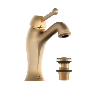 Picture of Single lever basin mixer with click clack waste - Auric Gold
