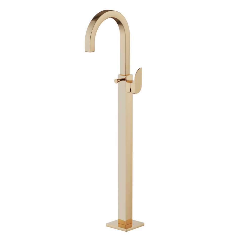 Picture of Exposed Parts of Floor Mounted Single Lever Bath Mixer - Auric Gold