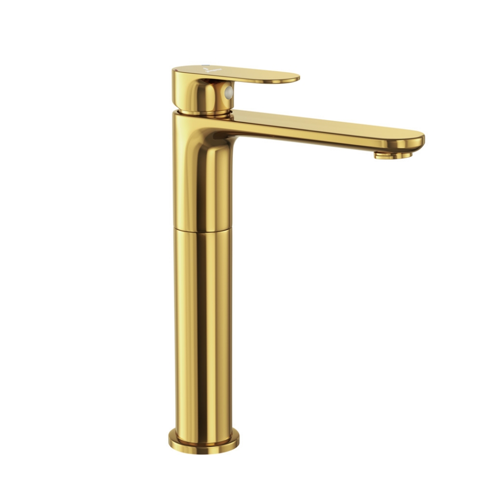 Picture of Single Lever High Neck Basin Mixer - Gold Bright PVD 