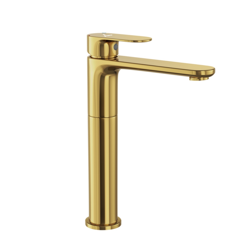 Picture of Single Lever High Neck Basin Mixer - Gold Bright PVD 