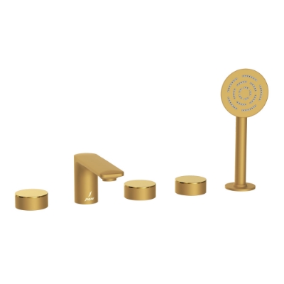Picture of 5홀 샤워 욕조 수전 - 레버: 금색 광택 PVD | 본체: 금색 무광택 PVD