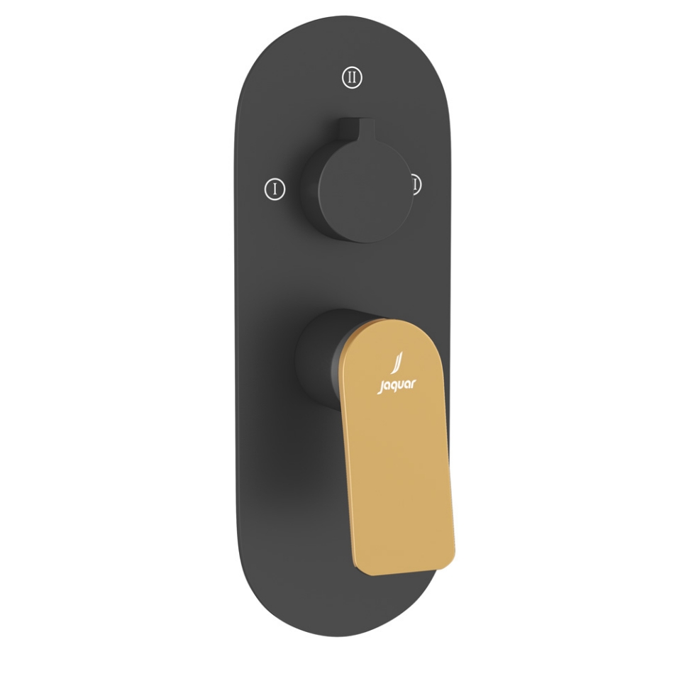 Picture of Aquamax Exposed Part Kit of Single Lever Shower Mixer - Lever: Gold Matt PVD | Body: Black Matt 