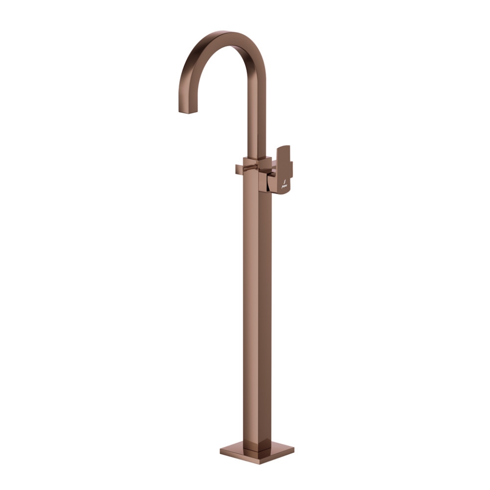 Picture of Kubix Prime Exposed Parts of Floor Mounted Single Lever Bath Mixer - Blush Gold Bright PVD