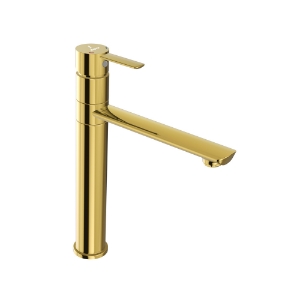 Picture of Single Lever High Neck Basin Mixer - Gold Bright PVD