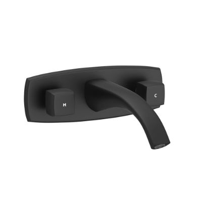 Picture of 3홀 벽붙이 세면 수전 - 블랙 매트