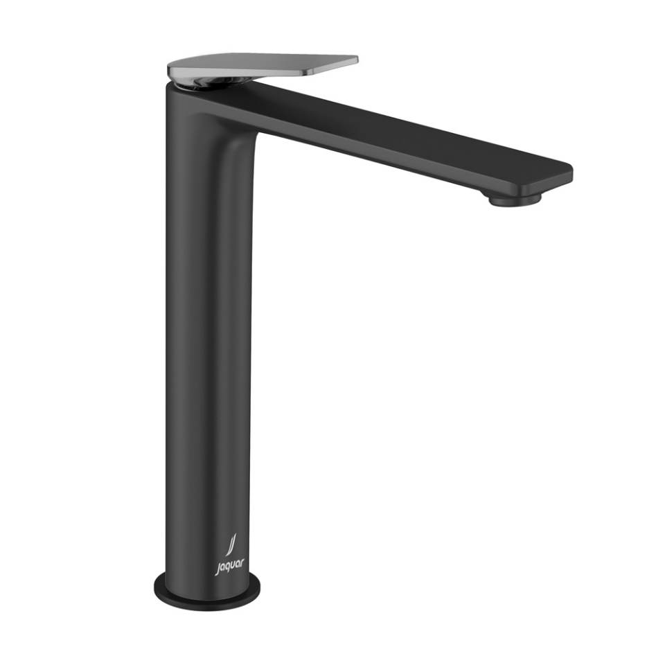 Picture of Single Lever High Neck Basin Mixer - Lever: Black Chrome | Body: Black Matt