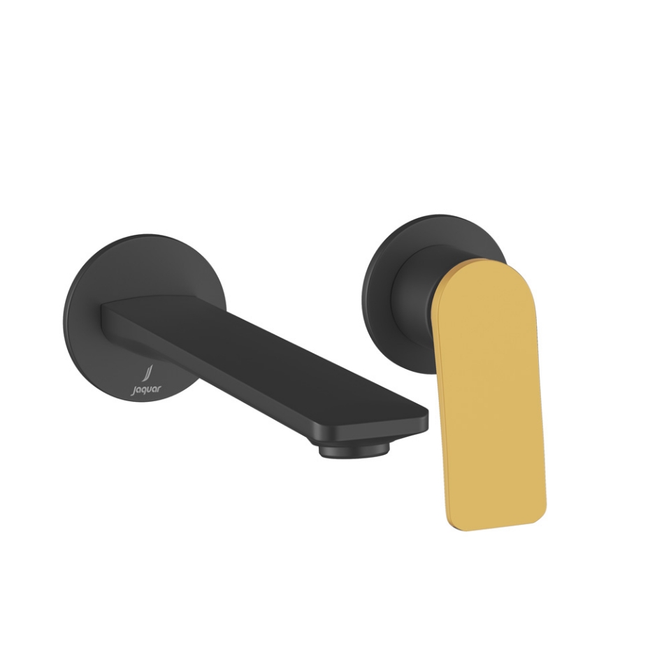 Picture of 벽매립 세면 수전(매립 뭉치 별도) - 레버: 금색 무광택 PVD | 본체: 흑색 무광택