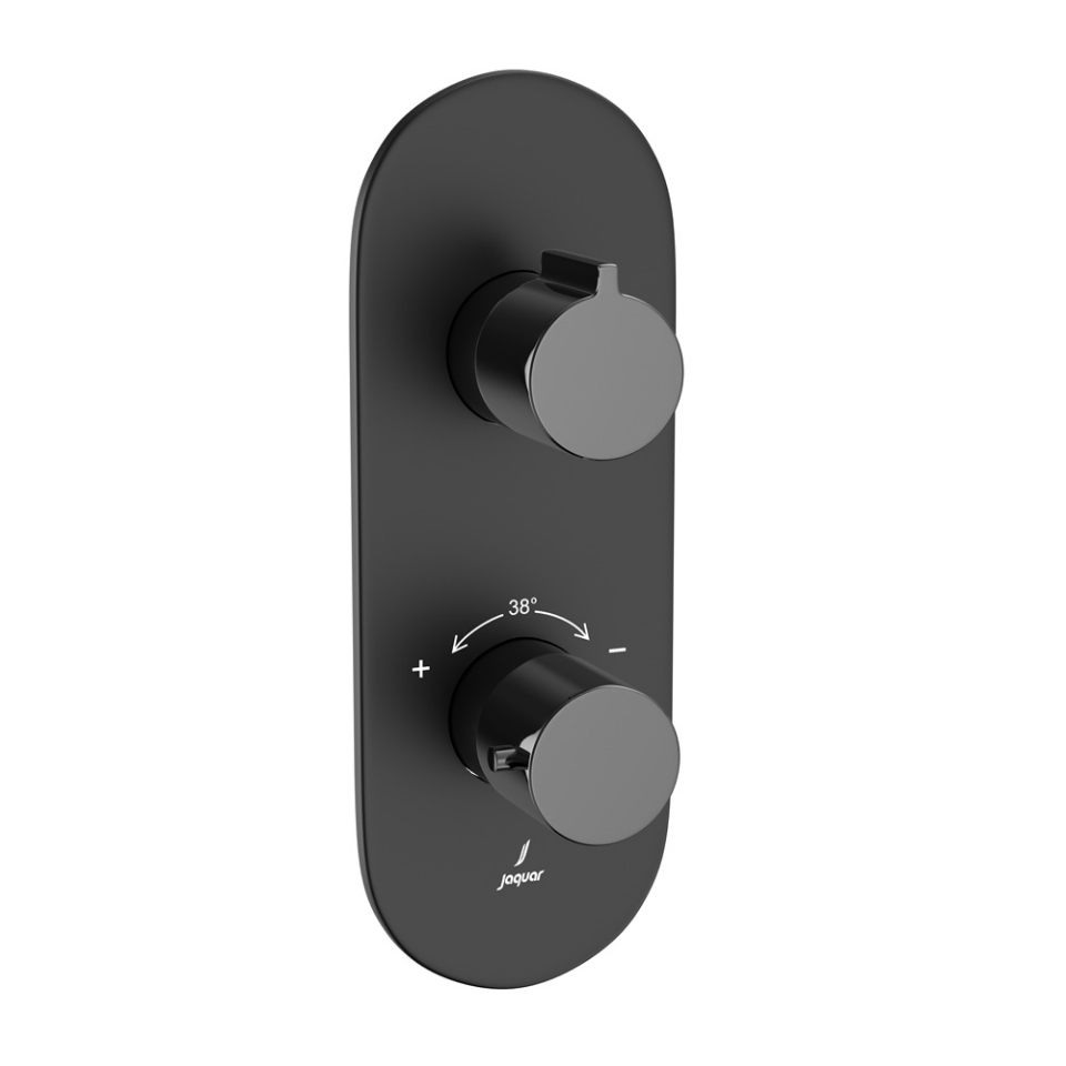 Picture of Aquamax 온도 조절식 샤워 믹스 - 레버: 흑색 크롬 | 본체: 흑색 무광택