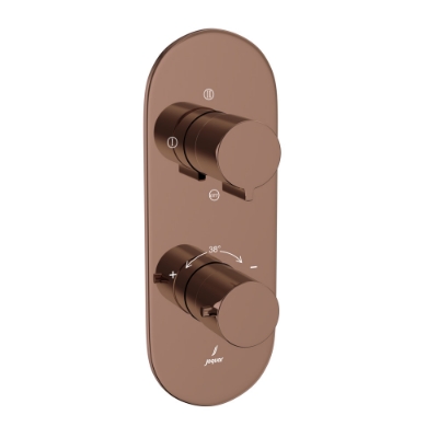 Picture of 3방향 전환기가 있는 Aquamax 온도 조절식 샤워 믹서 - 블러쉬 금색 PVD