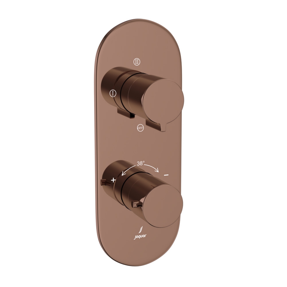 Picture of 3방향 전환기가 있는 Aquamax 온도 조절식 샤워 믹서 - 블러쉬 금색 PVD
