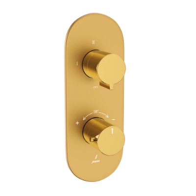 Picture of Aquamax 온도조절 샤워 수전 - Lever: Gold Bright PVD | Body: Gold Matt PVD