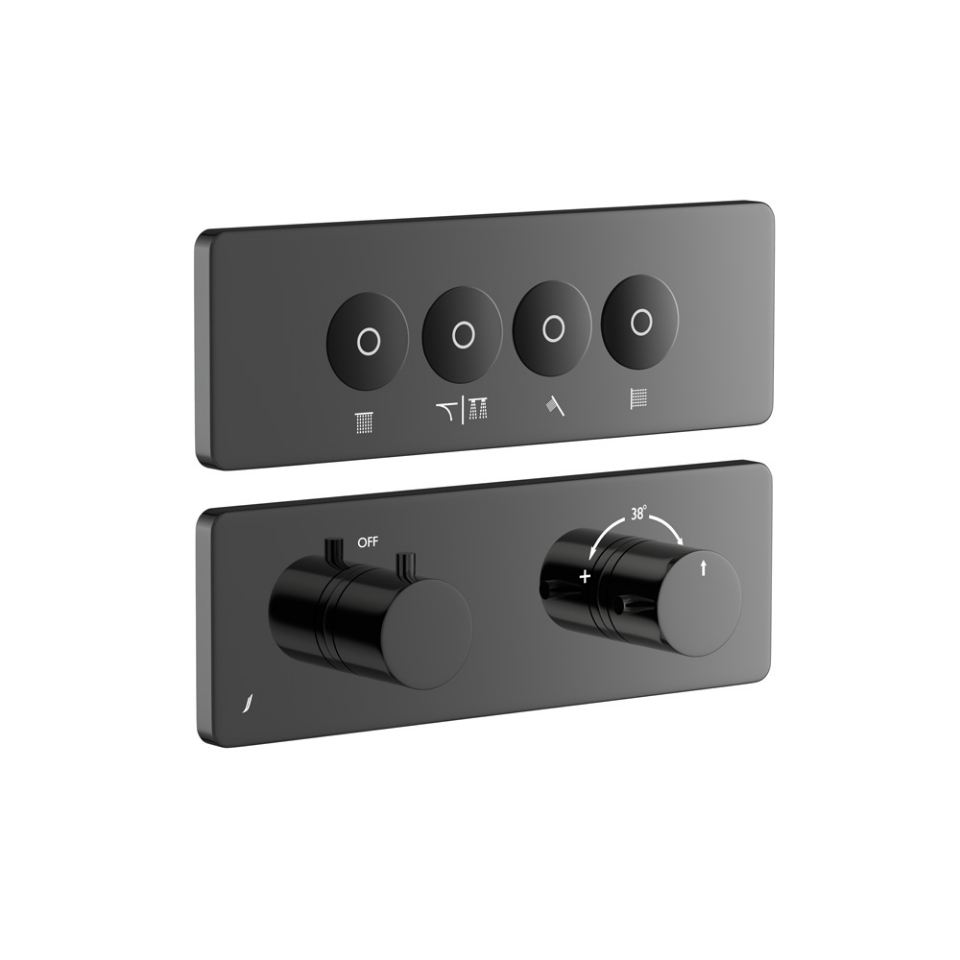 Picture of CLOUD 터치 샤워 시스템 노출 파트 키트 (4출수) - Black Chrome
