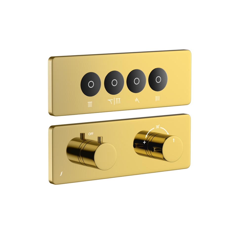 Picture of CLOUD 터치 샤워 시스템 노출 파트 키트 (4아웃렛) - Gold Bright PVD